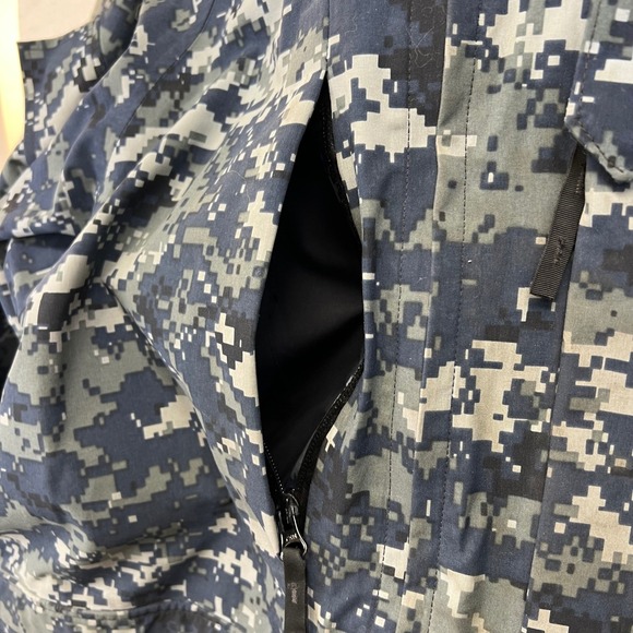 US Navy Digital Camo Gore Tex Working Parka Men's Large Long Uniform Jacket - Picture 13 of 16